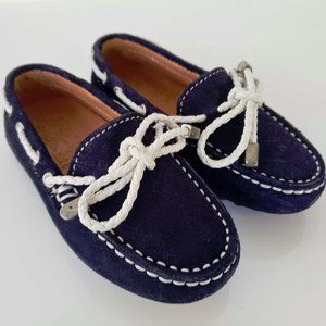 ATILIER Toddler Navy Blue Docksider Suede Shoes